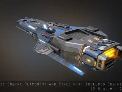 Praetor Gunship Low-poly 3D model