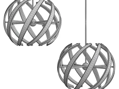 Swirl LED Pendant Light Low-poly 3D model