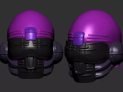 helmet high poly sculpt 3d printable 3D model 21