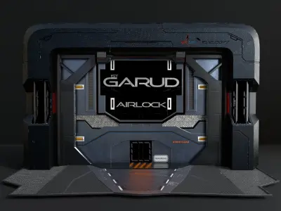 Sci-fi Airlock Gate Low-poly 3D model