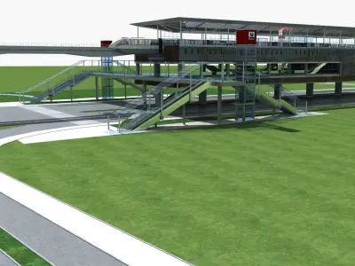 Light Rail Station 4 3D model