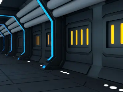 Sci Fi Corridor 3D model 3
