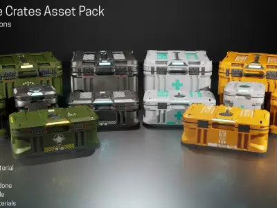 Storage Crate Asset Pack Low-poly 3D model
