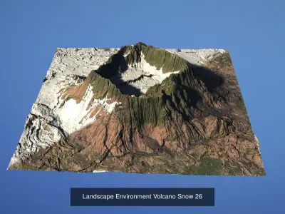 5 Landscape Environment Volcano Snow Volume 06 3D Model Pack