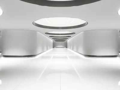 Futuristic Hallway 001 UE4 3D model