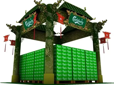 Calsberg Dragon Exhibition Booth Low-poly 3D model