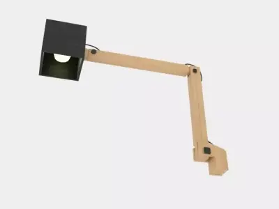 Table Lamp Contemporary Oak Swing-arm 3D model