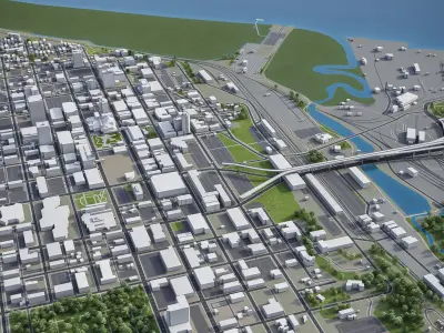 Anchorage - City 3D Model Low-poly 3D model