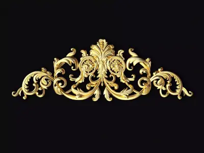 Central decor ornament for furniture 3D model 1114