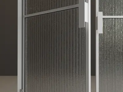 Glass partition door Set 43 Low-poly 3D model