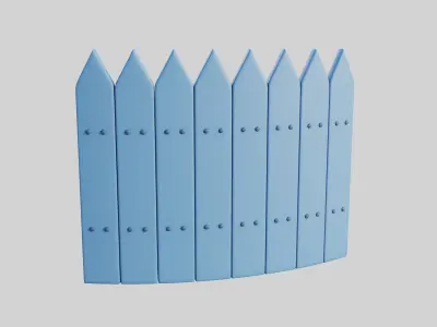 Cartoon Fence 3 3D model