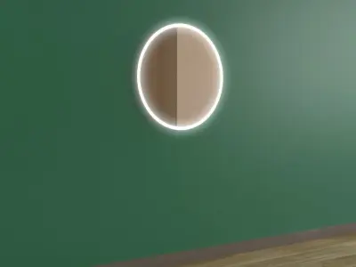 Modern minimalist round miror with ligth 3D model