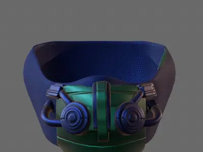 Gas mask helmet 3d model scifi Low-poly  Low-poly 3D model