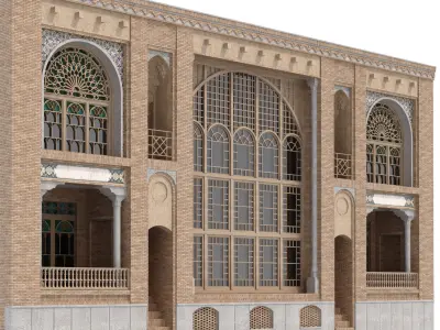 Arabic-Turkish-Persian Mansion 3D Model of Qajar House set 509 3D model