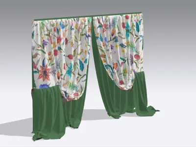 Curtain Low-poly 3D model