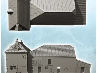 House with barn Foy Ardennes Belgium 12 - Modern WW2 WW1 World W 3D print model
