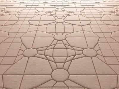 Butterfly tiled floor with geometric patterns 3D model