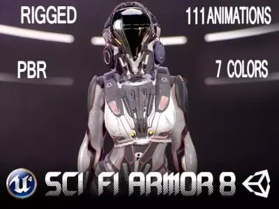 Sci-Fi Armor 8 Low-poly 3D model