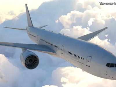  Boeing 777-200ER Passenger Aircraft Rigged 