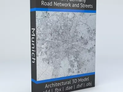 Munich Road Network and Streets 3D model