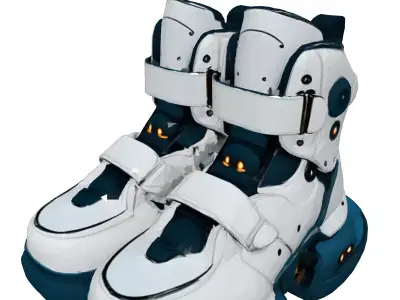 Futuristic Hover Boots 3D Model Low-poly 3D model