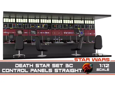 Set 3c - Control Panels Wall straight 1-12 scale Blackseries 3D print model