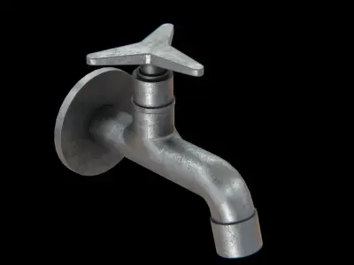 Tap chrome dirt Low-poly 3D model