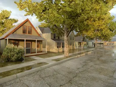 American district  Low-poly 3D model