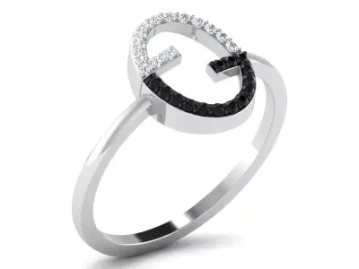 Diamond Ring For Women 3d Print Model 3D print model 54