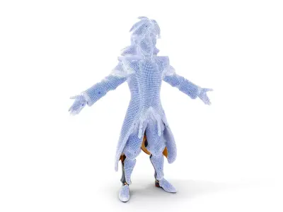 Elegant Fantasy Noble Character Rigged and Animated Low-poly 3D model