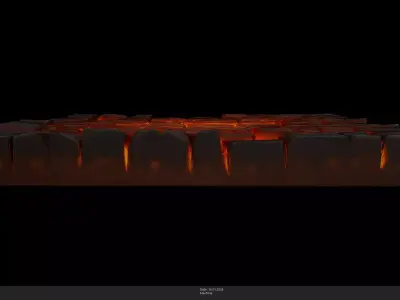 Stylized Lava Floor Tile Game Ready - AI Low-poly 3D model