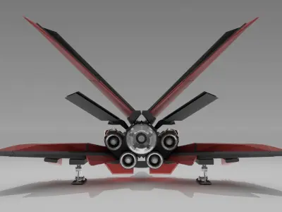 Starship SwallowS01 Low-poly 3D model