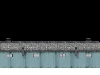 Industrial Building Low-poly 3D model