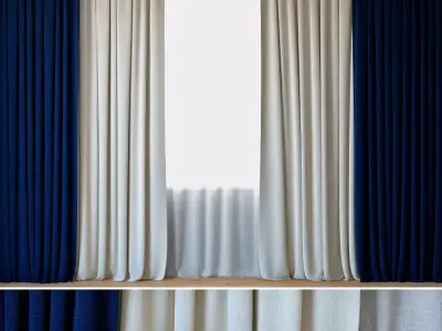 Curtains 81 Curtains with Tulle ROHI Topia 3D model