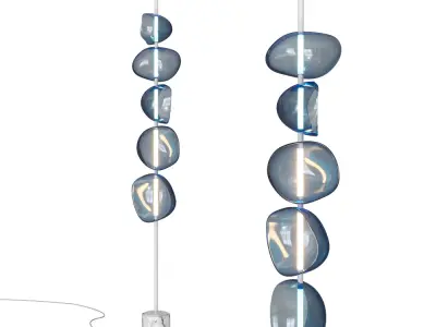 Modern Artistic Glass Floor Lamp with Marble Base 3D model