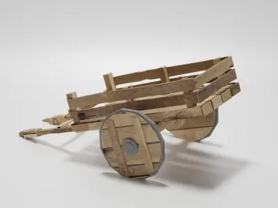 Garden Cart 3D Model Low-poly 3D model