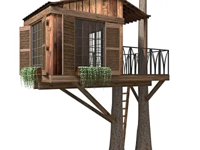 Tree House BW 3D model