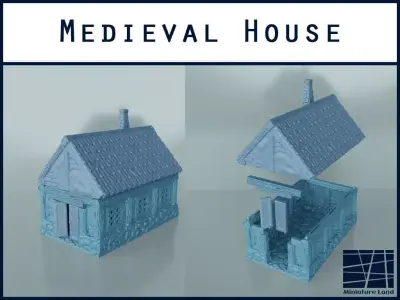 Medieval House Long - Tabletop Gaming Free 3D print model