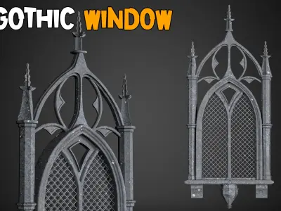 23 Gothic Door and Window 3D Model   Vol 1 Low-poly 3D model