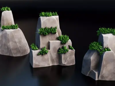Rocks Low-poly 3D model order