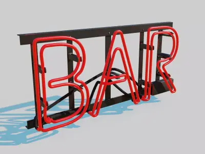 Neon Bar Sign 3D model