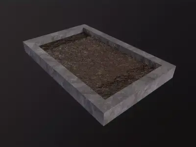 square garden 3D Model Low-poly 3D model