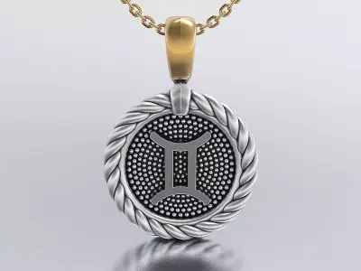 horoscope pendant 3D print model