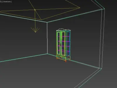 showcase cabinet with glass doors 3D model