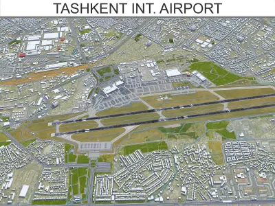 Tashkent International Airport Low-poly 3D model