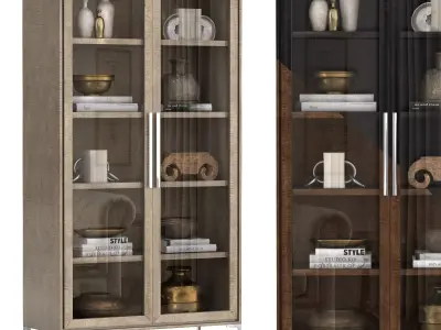 BENOIT GLASS DOUBLE-DOOR CABINET 3D model