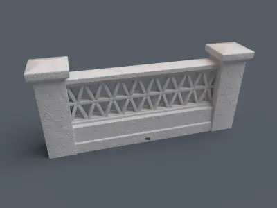 Mediterranean bricks fences 3D model