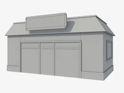 market cartoon low poly Low-poly 3D model