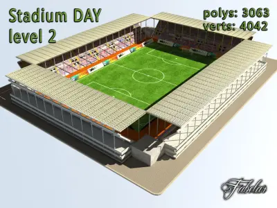 Stadium Level 2 Day Low-poly 3D model
