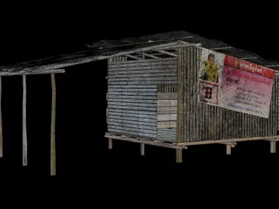 Thai Old Hut 3D model